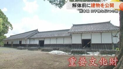 解体を前に熊本城の田子櫓（たごやぐら）など南東櫓群を報道公開　国の重要文化財で熊本地震後初めて櫓内が公開される