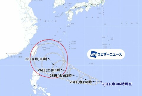 【台風情報】“台風のたまご”フィリピンの東に　今後の進路はどうなる　24日にも台風になるおそれ　沖縄に接近へ　本州に向かって北上するとのAI予測も（23日午前6時現在）