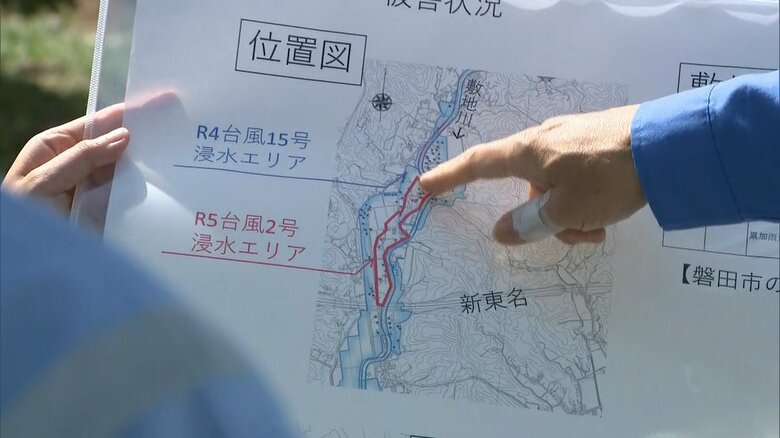 前年台風と同じエリアが浸水