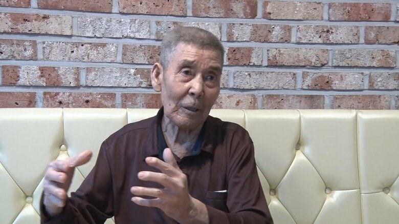 当時の記憶を日本語で話す金さん　8月6日・陜川