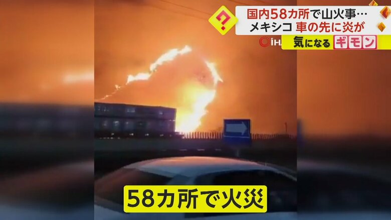 メキシコで58カ所で発生している山火事の様子