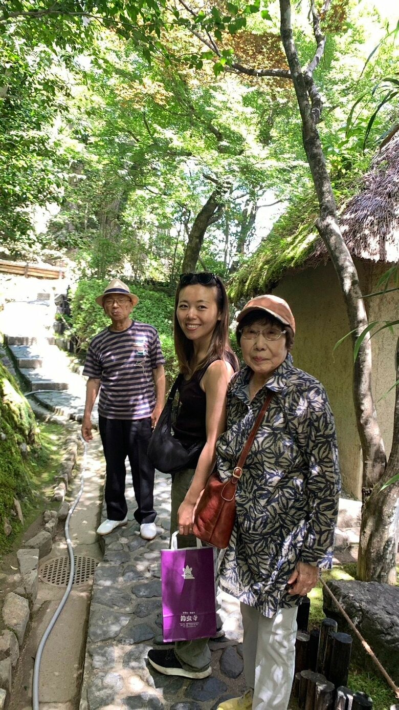 帰国して祖父母と京都で温泉旅行を楽しんだ