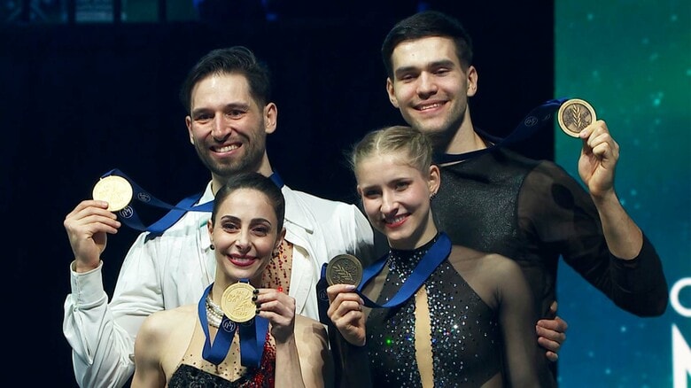 “りくりゅう”不在となったペアの表彰式（2024年世界選手権）