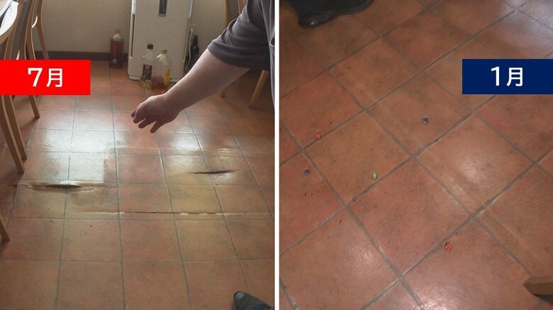 1月にはなかった床の穴