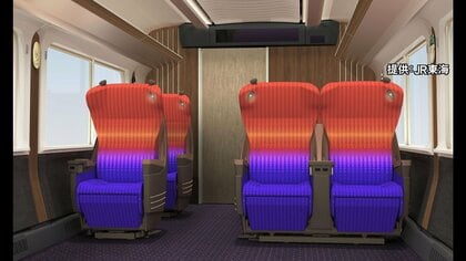 先頭は前面眺望…名古屋と長野を結ぶ“特急しなの”新型車両「385系」量産先行車の内装デザインなど発表