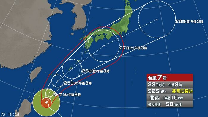 台風7号　進路予想図