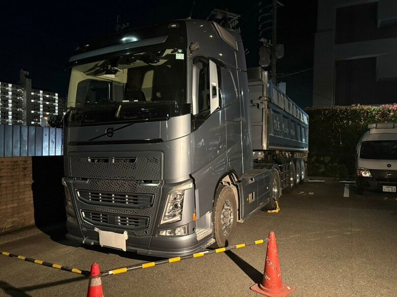 【続報】大型トレーラーで男性(81)をひいた運転手の男(30)を現行犯逮捕 過失運転致傷の疑い 男性(81)は死亡 福岡市東区|FNNプライムオンライン