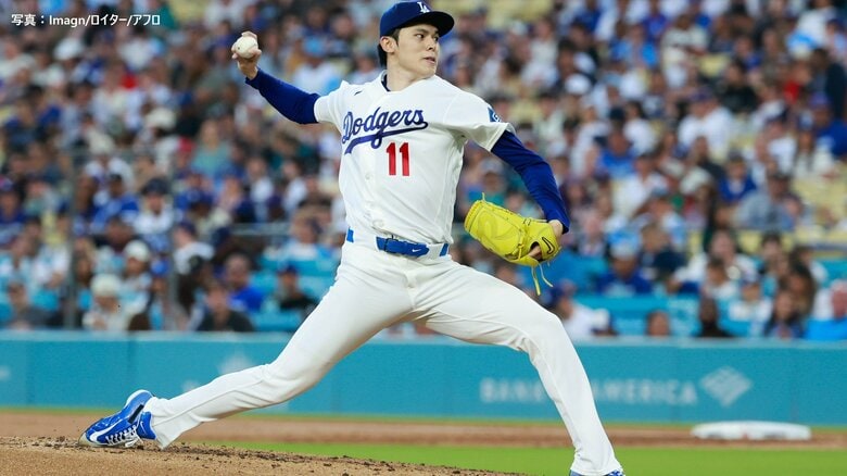 佐々木朗希が6回途中2失点で今季5勝目　大谷翔平は左膝痛のため出場なしもベンチで“笑顔”｜FNNプライムオンライン