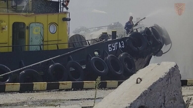 ミサイル攻撃を受けたウクライナ"穀物輸出港"オデーサ（2022年7月23日）