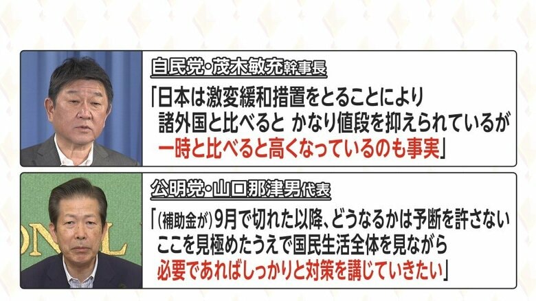 与党では補助金延長の是非が議論の焦点に…