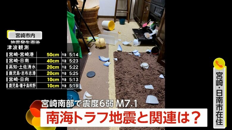 地震発生直後の様子（宮崎市内）