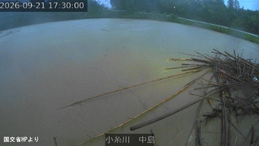 現在の小糸川の様子　21日午後5時半ころ