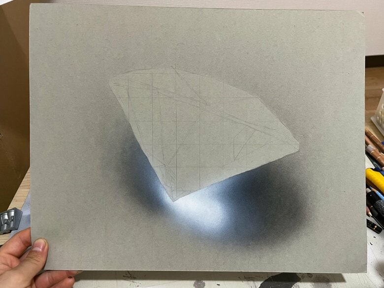 グリット線が引かれた紙（提供：ARIAさん）