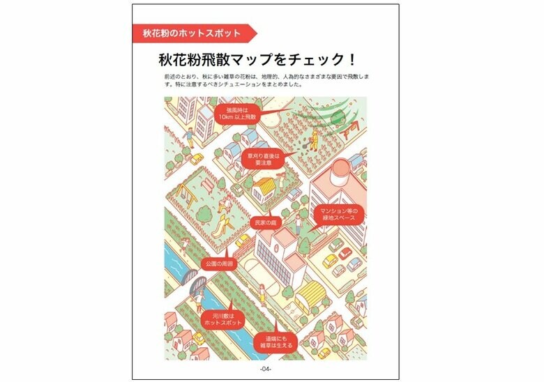 秋花粉飛散マップ（出典：ニューノーマル“秋花粉”対策ガイド）