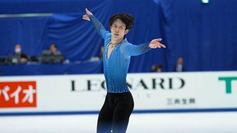 フリーに平常心で挑むため、山本はシミュレーションをしたという（2023年全日本選手権）