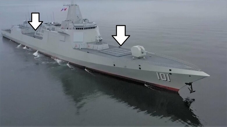 レンハイ級ではミサイル垂直発射装置112基装備(艦前部に64基、艦後部に48基)