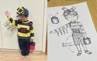 「ハロウィンは踏切になりたい」3歳息子の夢を叶えた“お母さん手作りの衣装”がすごい！
