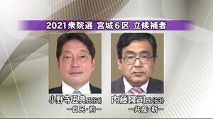 宮城6区 元防衛相VS統一候補一騎打ち 衆議院選挙 10月31日投開票