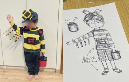 「ハロウィンは踏切になりたい」3歳息子の夢を叶えた“お母さん手作りの衣装”がすごい！
