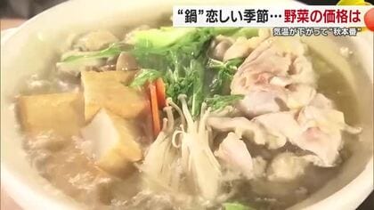 愛媛も朝晩気温低下…鍋のシーズン到来！気になる食材価格は？葉野菜は例年より１割高に【愛媛】