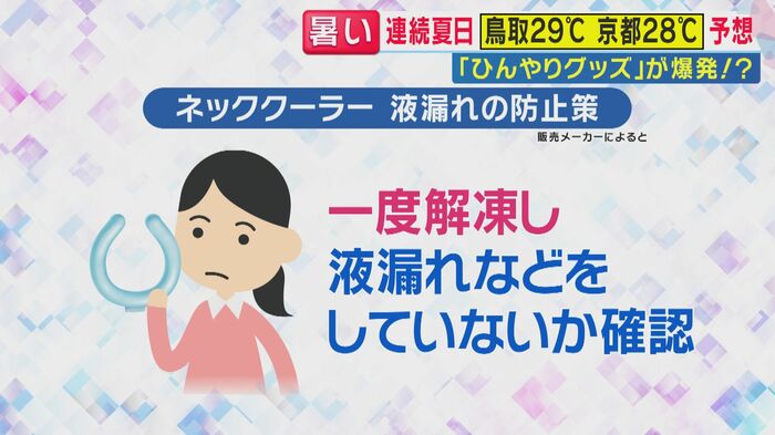 一度解凍し、液漏れや破損がないかチェック