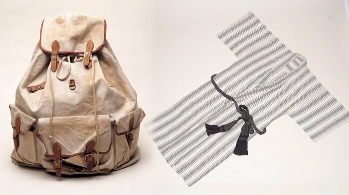 放浪中に使用したリュックサックや着用した浴衣　@Kiyoshi Yamashita/STEPeast 2026　