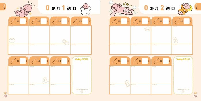 「きみのこと」「わたしのこと」の項目も(『じんせいさいしょの育児日記』より)