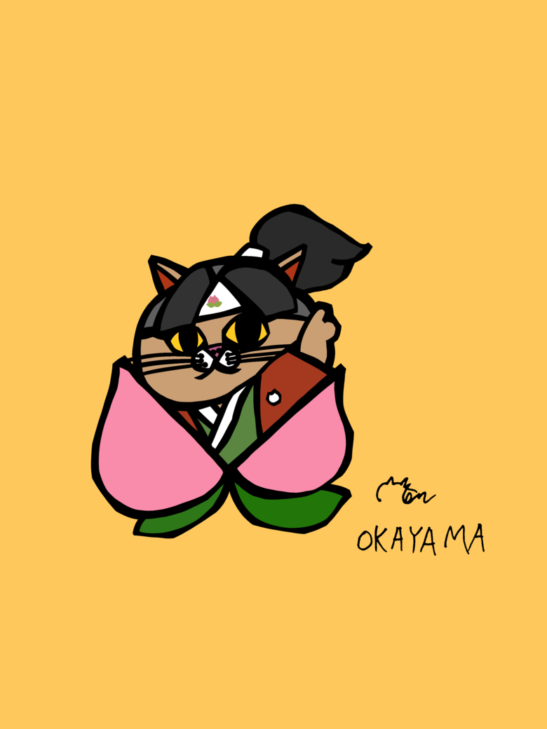 岡山県のご当地ネコ（桃太郎ねこ)

