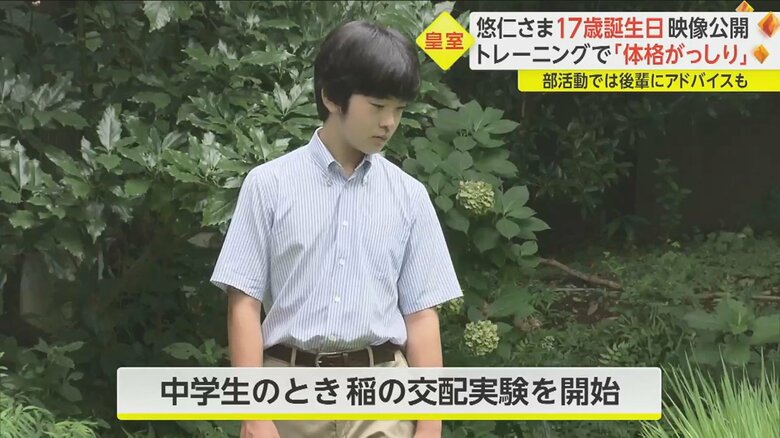 16歳の誕生日に公開された映像は、赤坂御用地の水田で撮影