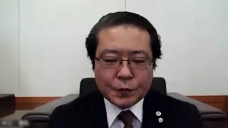 めざまし8の取材に答える遠藤町長