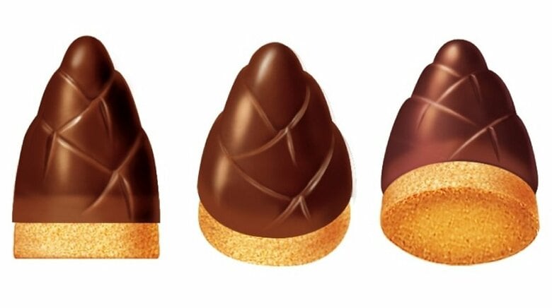 立体商標登録された「たけのこの里」形状の一部（提供：株式会社 明治）