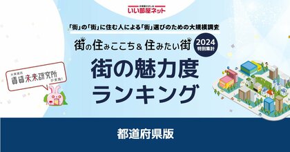 いい部屋ネット「街の魅力度ランキング2024<都道府県版>」(街の住みここちランキング特別集計)発表
