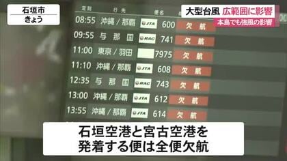 大型台風　沖縄本島にも強風　空のダイヤ乱れる（7月10日11時50分）