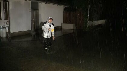 千葉・九十九里町でも道路冠水　近隣住民「膝ぐらいまで冠水」