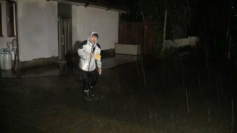 千葉・九十九里町でも道路冠水　近隣住民「膝ぐらいまで冠水」