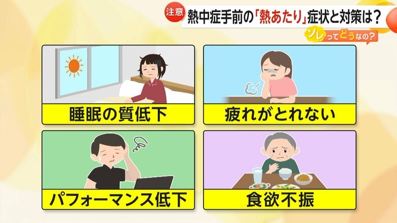 熱中症手前の「熱あたり」に注意…「疲れ」「食欲低下」「不眠」など　“64％超が経験”の調査も…医師「水分だけでなく栄養補給を」｜FNNプライムオンライン