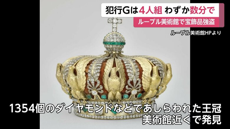 美術館の近くで発見された王冠