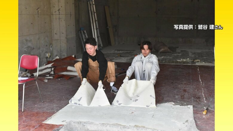 空き店舗の解体作業
