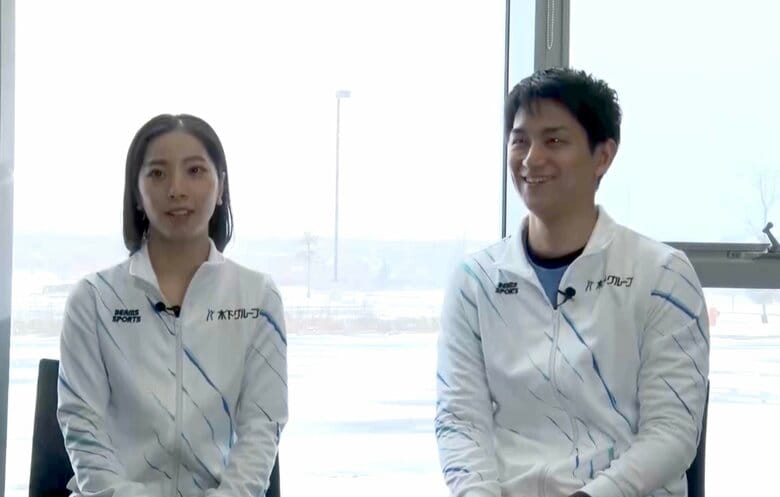 インタビューに応じた三浦・木原組