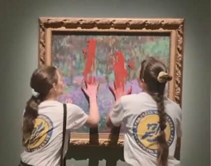 「あ～あ」巨匠モネの絵に“ペンキ” 環境活動家がまた！スウェーデンの美術館で抗議 過去にはあの「モナリザ」や「ひまわり」も…