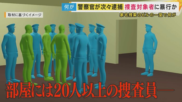 部屋には20人以上の捜査員が