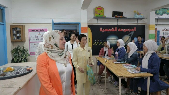 久子さまと承子さまはパレスチナ避難キャンプを訪問された(30日 ヨルダン・アンマン)