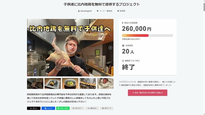 子供たちの食事代を賄うためにクラウドファンデングを活用