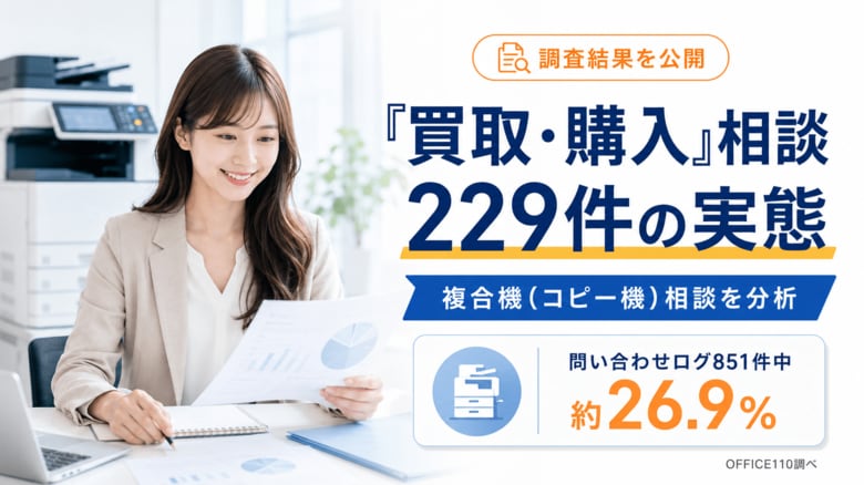 複合機（コピー機）相談のうち229件が「買取・購入」関連｜OFFICE110が実態調査を公開