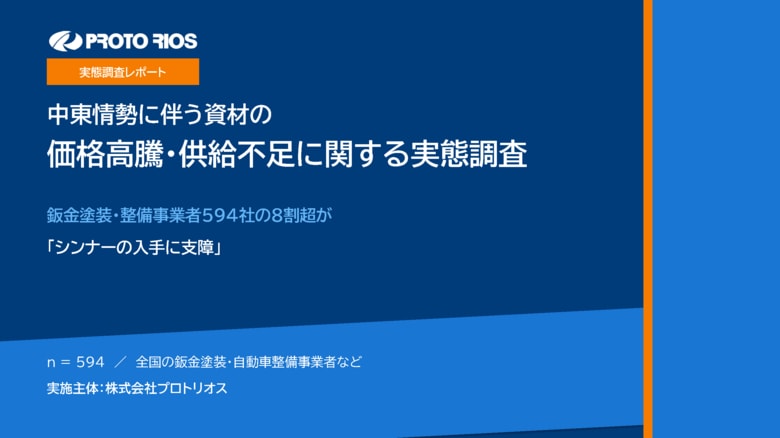 【調査レポート】鈑金塗装・整備事業者594社の8割超が「シンナーの入手に支障」中東情勢の影響で資材価格高騰・供給不足が深刻化