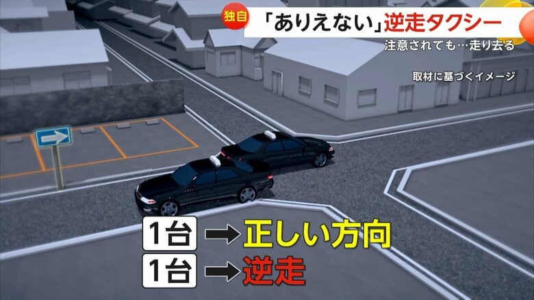 【独自】「ありえないし悪質」タクシー2台が一方通行逆走…1台は注意しても無視し走り去る　現場には進入禁止の目立つ看板も　東京・江東区｜FNNプライムオンライン