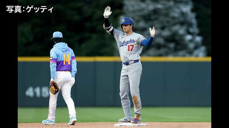 大谷翔平が49試合連続出塁で“日本人最長記録”更新　雪のスタジアムで菅野智之との日本人対決制す｜FNNプライムオンライン