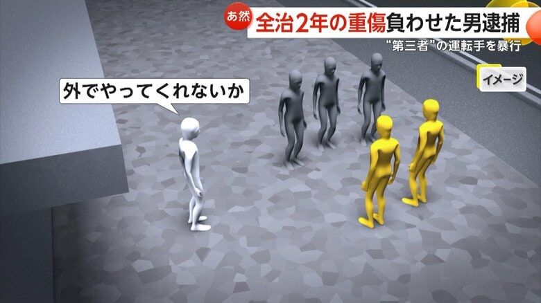 トラブルを仲裁しようとしたタクシー運転手のイメージ