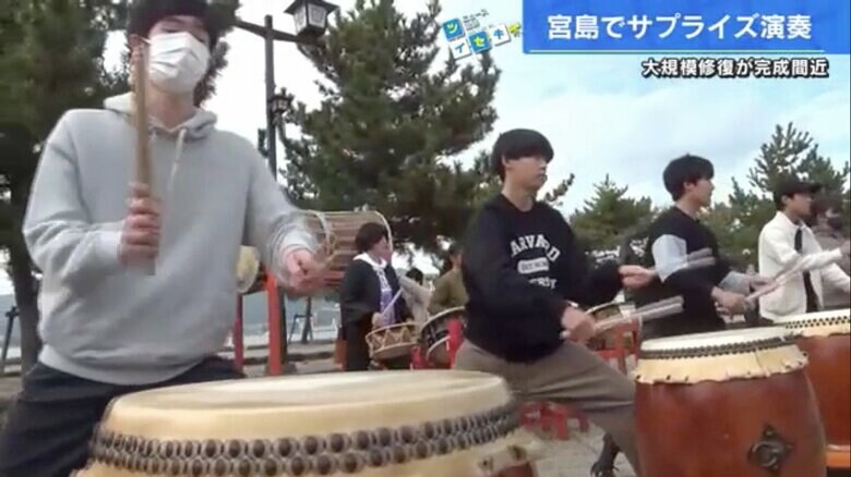 管弦楽の音色に和太鼓の響きが重なる