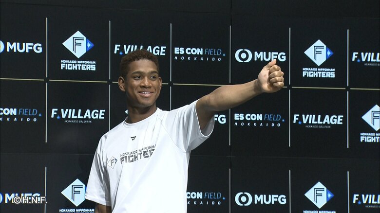 オールスター選出会見でホームラン宣言をした万波中正選手（6月30日）